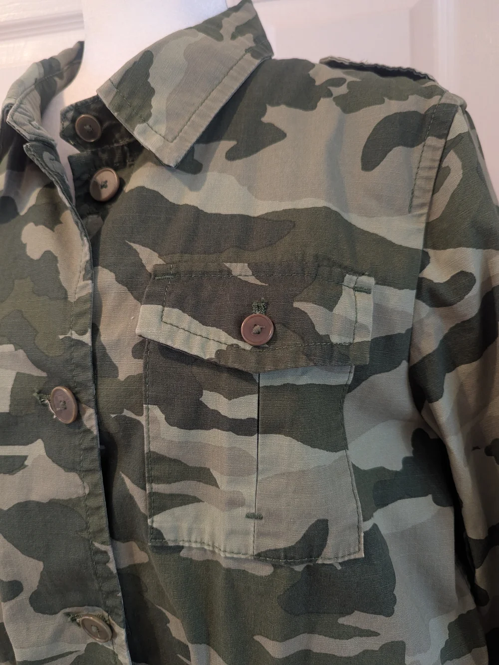 J. Crew Women's Camouflage Utility Jacket in Olive Green